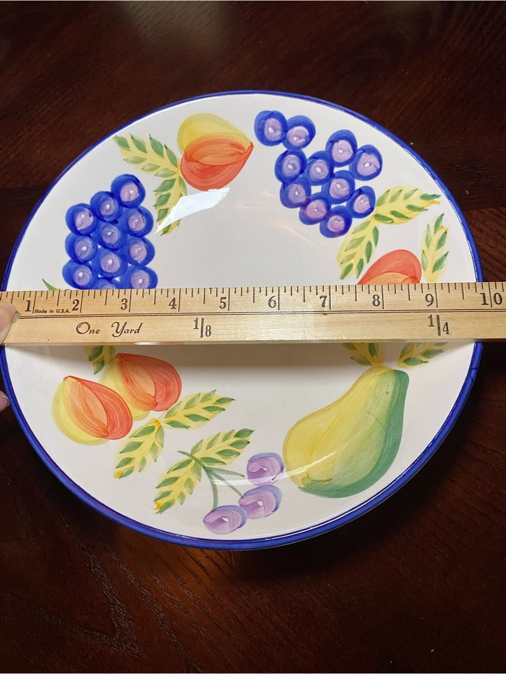 Artist’s Touch Orchard Jubilee 10 inch serving bowl fruit motif